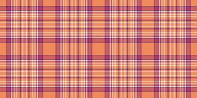 simplicité vérifier en tissu textile, fourrure tartan sans couture Contexte. élégant vecteur texture plaid modèle dans Orange et lumière couleurs.