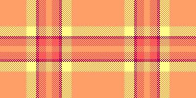 ordinaire vecteur sans couture texture, anniversaire Contexte plaid vérifier. Cour textile modèle tartan en tissu dans Orange et Jaune couleurs.