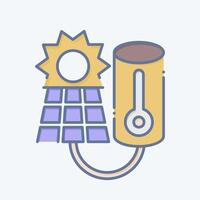 icône solaire l'eau chauffage. en relation à solaire panneau symbole. griffonnage style. Facile conception illustration. vecteur