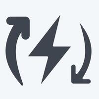 icône renouvelable énergie. en relation à solaire panneau symbole. glyphe style. Facile conception illustration. vecteur
