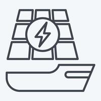 icône solaire bateau. en relation à solaire panneau symbole. ligne style. Facile conception illustration. vecteur