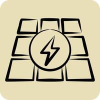 icône photovoltaïque. en relation à solaire panneau symbole. main tiré style. Facile conception illustration. vecteur