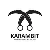 karambit couteau vecteur logo, indonésien traditionnel armes