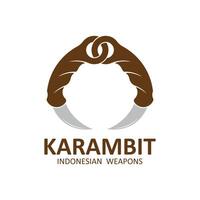 karambit couteau vecteur logo, indonésien traditionnel armes