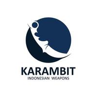 karambit couteau vecteur logo, indonésien traditionnel armes