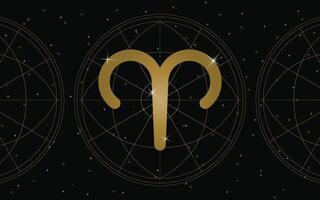 bélier horoscope symbole, astrologie icône, bélier est le premier astrologique signe dans le zodiaque. avec étoiles et galaxie Contexte vecteur