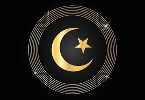 le étoile et croissant lune symbole de Islam islamique icône pour mosquée ou ramadhan bannière vecteur