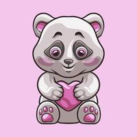 Panda l'amour mascotte génial illustration pour votre l'image de marque affaires vecteur