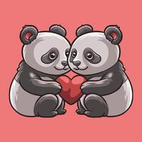 Panda l'amour mascotte génial illustration pour votre l'image de marque affaires vecteur