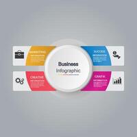 infographie vecteur, graphique. présentation. affaires notions, les pièces, pas, processus. visualisation de infographie données. Commencez modèle. - vecteur