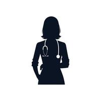 soins de santé héroïne vecteur illustration art représentant femme médecin silhouette