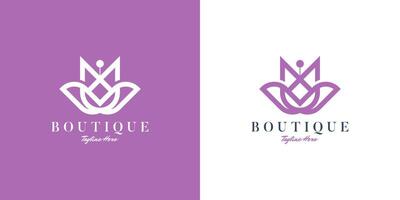 minimaliste beauté fleur logo conception pour beauté, boutique, femmes, produits de beauté, yoga vecteur