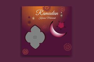Ramadan bannière conception social médias Publier vecteur