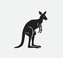 ai généré silhouette kangourou isolé sur blanc vecteur