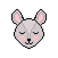 Souris tête dans pixel art style vecteur