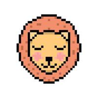 Lion tête dans pixel style. vecteur