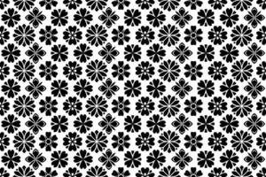 noir et blanc floral modèle. abstrait sans couture répéter modèle avec stylisé fleurs. vecteur