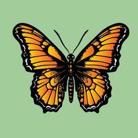 magnifique monarque Couleur papillon isolé été décoration ancien conception vecteur