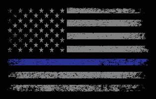 Etats-Unis drapeau avec mince bleu doubler. police soutien symbole drapeau. vecteur