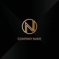 luxe lettre n logo modèle dans or Couleur vecteur