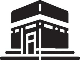 minimal kaaba logo conception vecteur icône, plat symbole silhouette 8