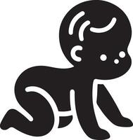 minimal mignonne souriant bébé rampant icône noir Couleur silhouette, logo, clipart, symbole 27 vecteur