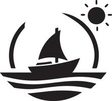 bateau vecteur logo concept icône, clipart, symbole, noir Couleur silhouette, blanc Contexte 28