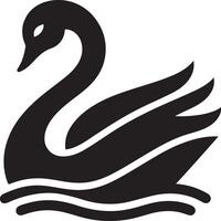 cygne logo vecteur icône, plat symbole, noir Couleur silhouette, blanc Contexte dix