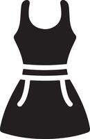 minimal femelle tablier vecteur icône silhouette, clipart, symbole, noir Couleur silhouette 31