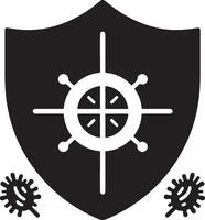 minimal antibactérien la défense icône, noir Couleur silhouette, logo, clipart, symbole, noir Couleur silhouette 6 vecteur