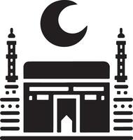 minimal kaaba logo conception vecteur icône, plat symbole silhouette 5