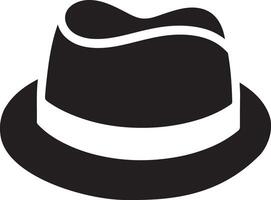 minimal rétro chapeau icône, clipart, symbole, noir Couleur silhouette 29 vecteur