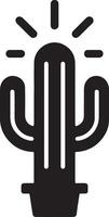 cactus plante icône vecteur clipart, symbole, noir Couleur silhouette, blanc Contexte 15