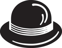 minimal rétro chapeau icône, clipart, symbole, noir Couleur silhouette vecteur