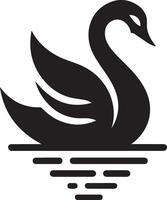 cygne logo vecteur icône, plat symbole, noir Couleur silhouette, blanc Contexte 11