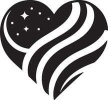 minimal cœur forme vecteur logo icône, plat symbole, noir Couleur 4