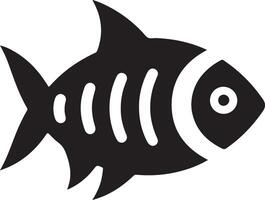 piranha poisson vecteur icône, clipart, symbole, plat illustration, noir Couleur silhouette 13