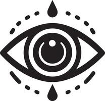 minimal œil se soucier logo vecteur icône, plat symbole, noir Couleur silhouette, blanc Contexte dix