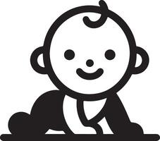 minimal mignonne souriant bébé rampant icône noir Couleur silhouette, logo, clipart, symbole 18 vecteur