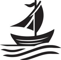 bateau vecteur logo concept icône, clipart, symbole, noir Couleur silhouette, blanc Contexte 4