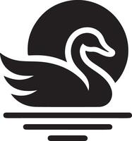 cygne logo vecteur icône, plat symbole, noir Couleur silhouette, blanc Contexte 4