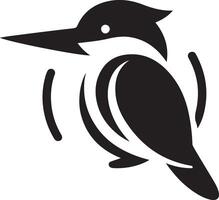 martin-pêcheur oiseau vecteur art icône, clipart, symbole, noir Couleur silhouette, blanc Contexte 52