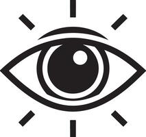 minimal œil se soucier logo vecteur icône, plat symbole, noir Couleur silhouette, blanc Contexte 17