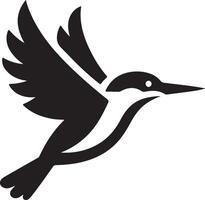 martin-pêcheur oiseau vecteur art icône, clipart, symbole, noir Couleur silhouette, blanc Contexte 24