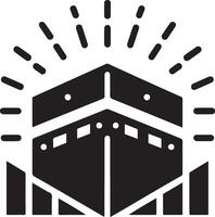 minimal kaaba logo conception vecteur icône, plat symbole silhouette 19