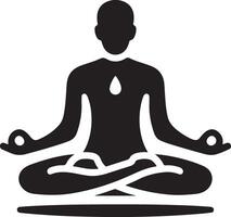 minimal homme Faire yoga icône noir couleur, clipart, symbole, silhouette 6 vecteur