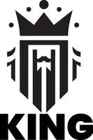 minimal Roi marque logo concept, noir Couleur silhouette, blanc Contexte 19 vecteur