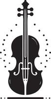 violon vecteur art icône, clipart, symbole, silhouette 6