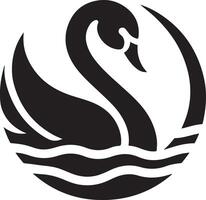 cygne logo vecteur icône, plat symbole, noir Couleur silhouette, blanc Contexte 16