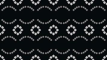 traditionnel ethnique motifs ikat géométrique en tissu modèle traverser point.ikat broderie ethnique Oriental pixel noir background.abstract, vecteur, illustration. texture, écharpe, décoration, papier peint. vecteur